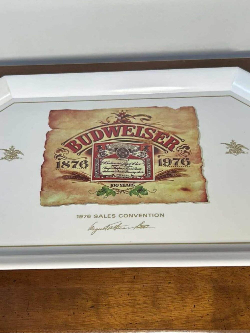 Budweiser 1976 sales convention tray
